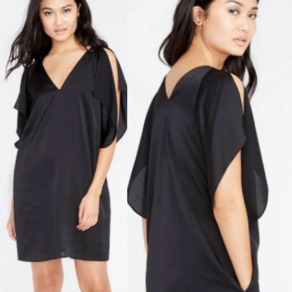 black flowy mini dress